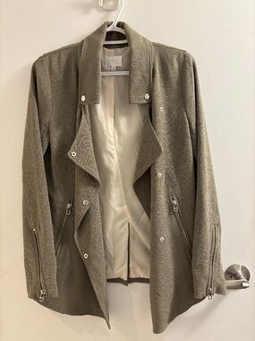 Aritzia Wilfred Draped Moto Jacket | XXS | Olive Green | Japanese Fabric
